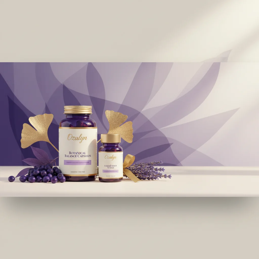 Botanische achtergrond met plantextracten in diepviolet en lavendel